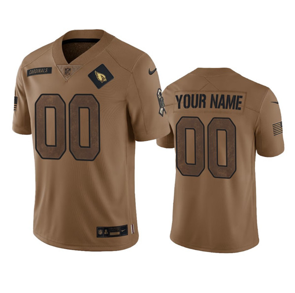 Mens Arizona Cardinals Active Player Custom 2023 Brown Salute To Service Limited Stitched Jersey